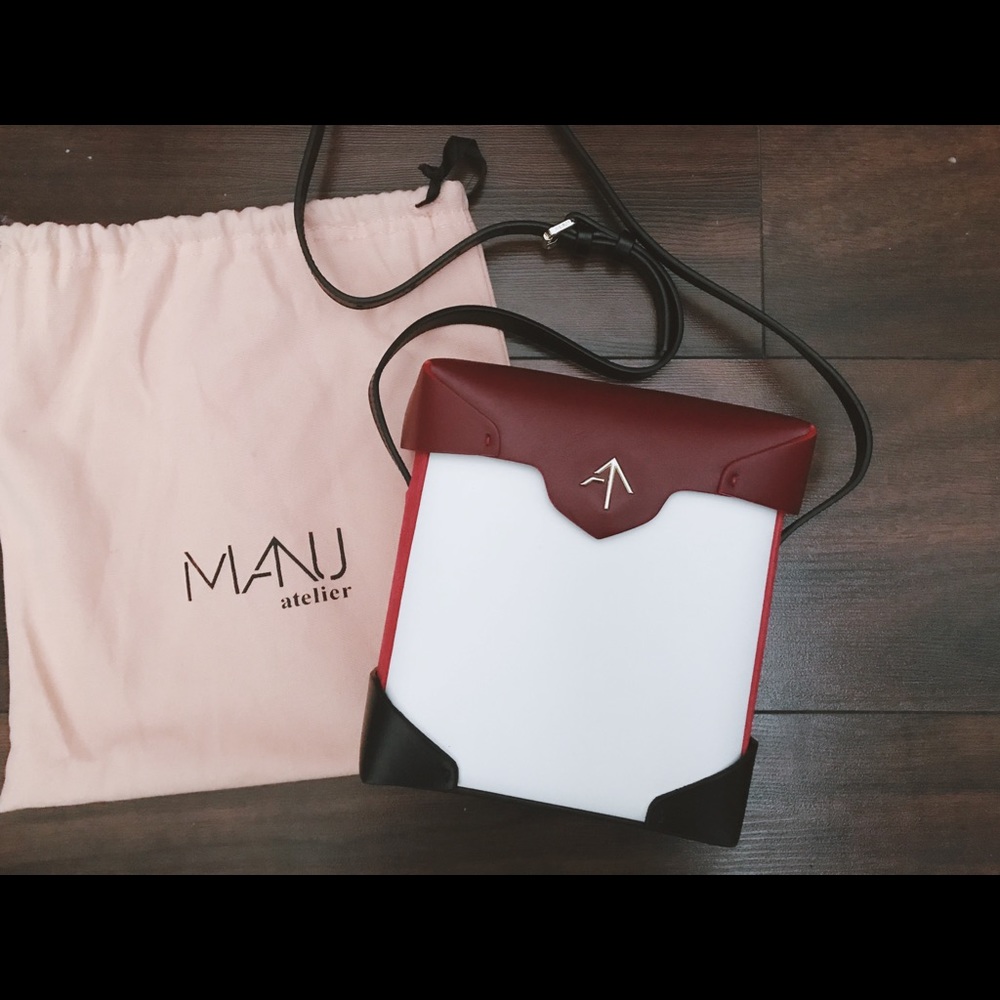 MANU ATELIER Pristine leather suede shoulder bag